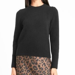 Banana‎ Republic Black Alpaca Wool Blend Long Sleeve Crew Neck Sweater Size M